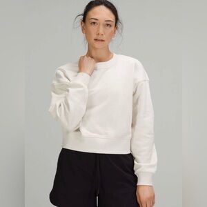 Lululemon Softstreme Perfectly Oversized Cropped Crew in White Opal Sweatshirt